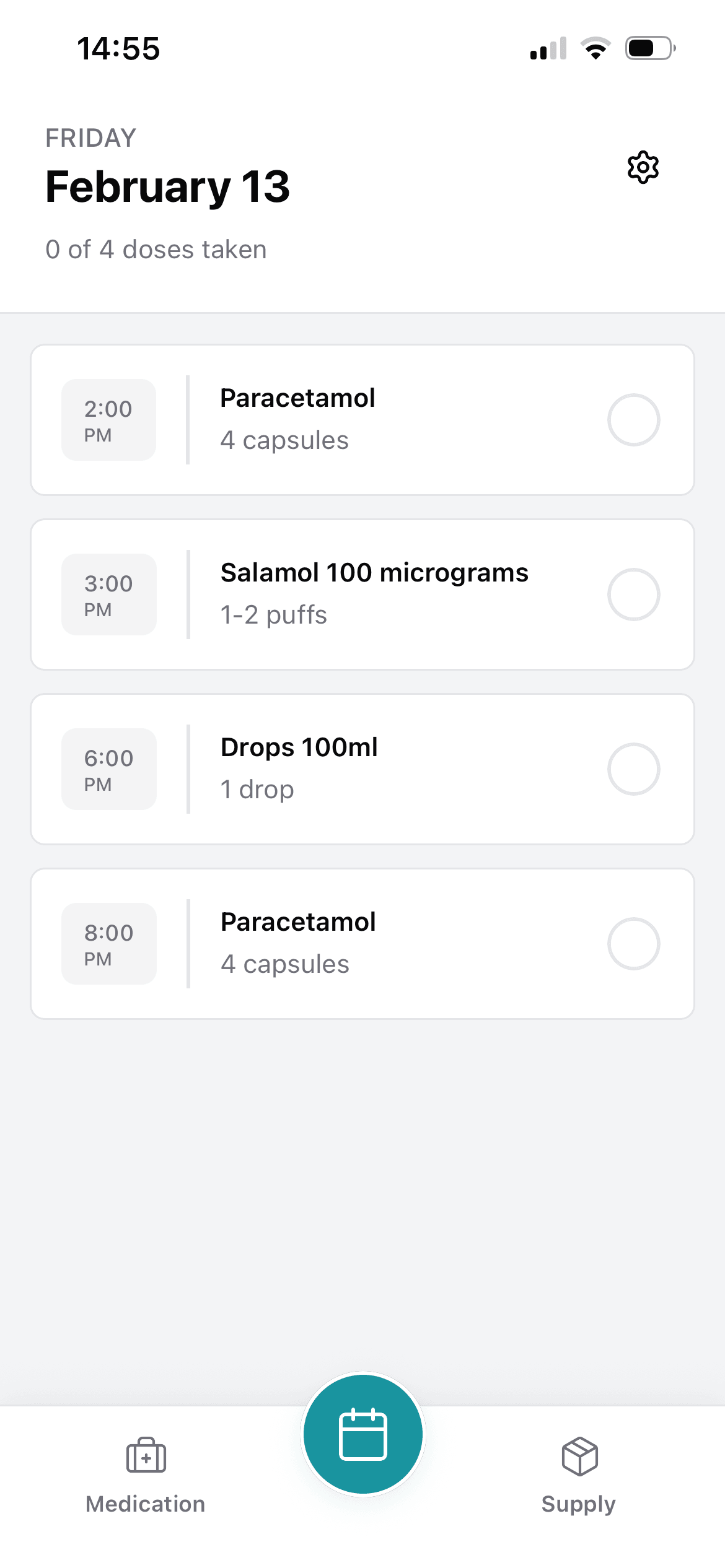 Medications list now showing three medications after scanning the new label